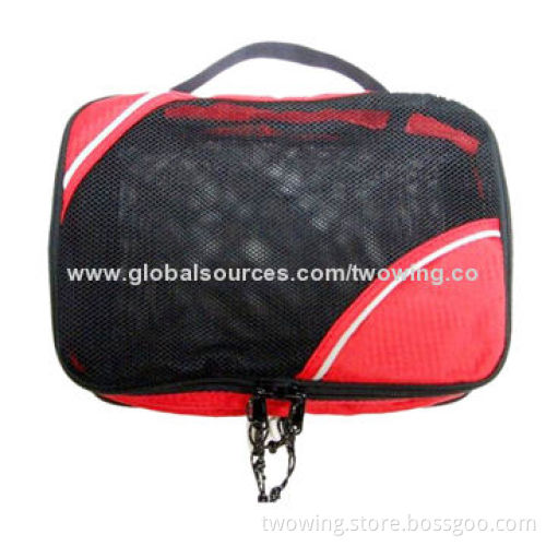 Cosmetic bag, 210D ripstop and mesh fabric